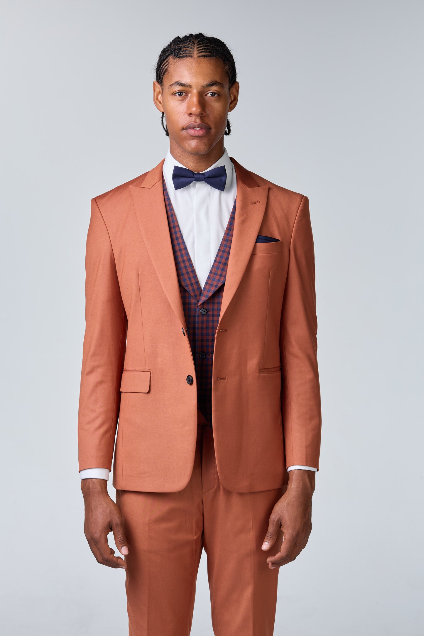 Terracotta Anzug mit Weste - premium