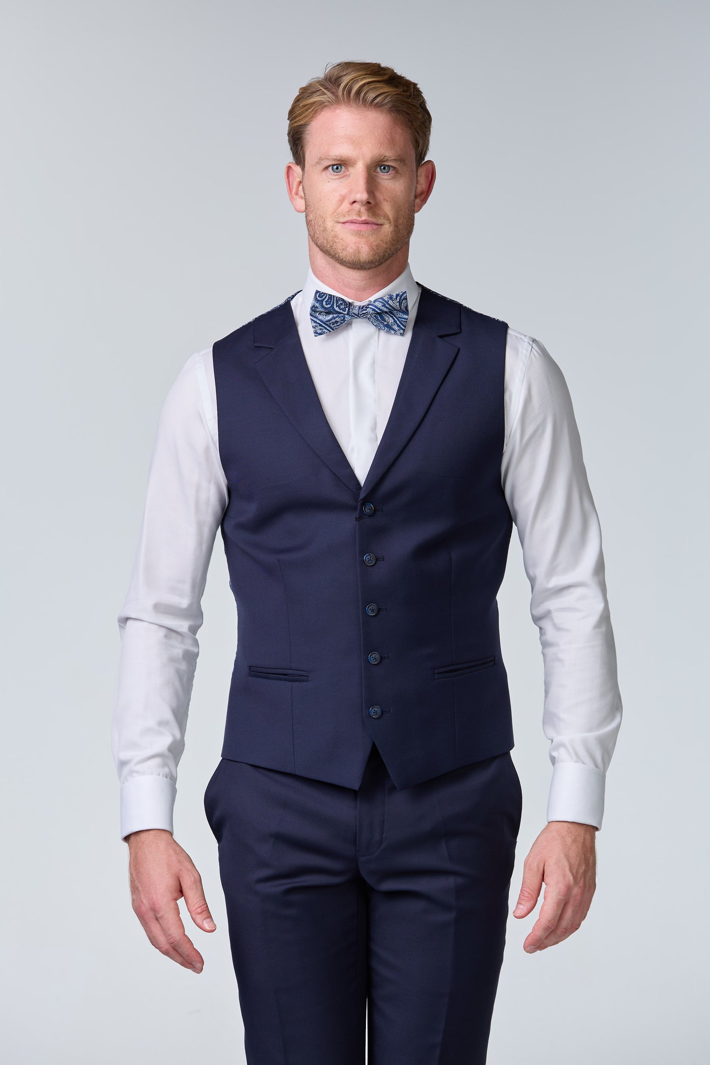 Dreiteiliger Bräutigam-Anzug Blau - premium