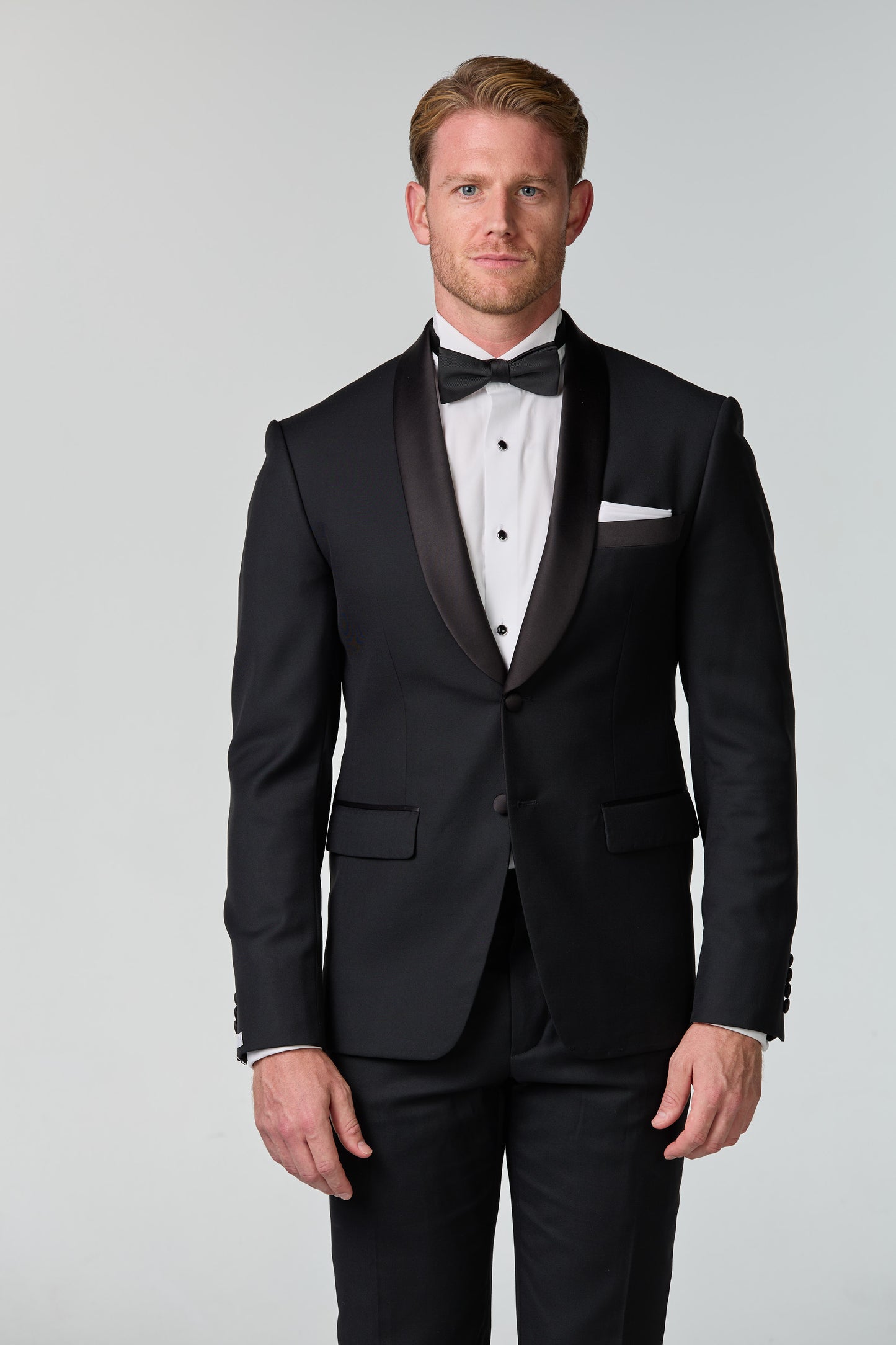 Klassischer Black Tie mit Schalkragen, schwarz - budget