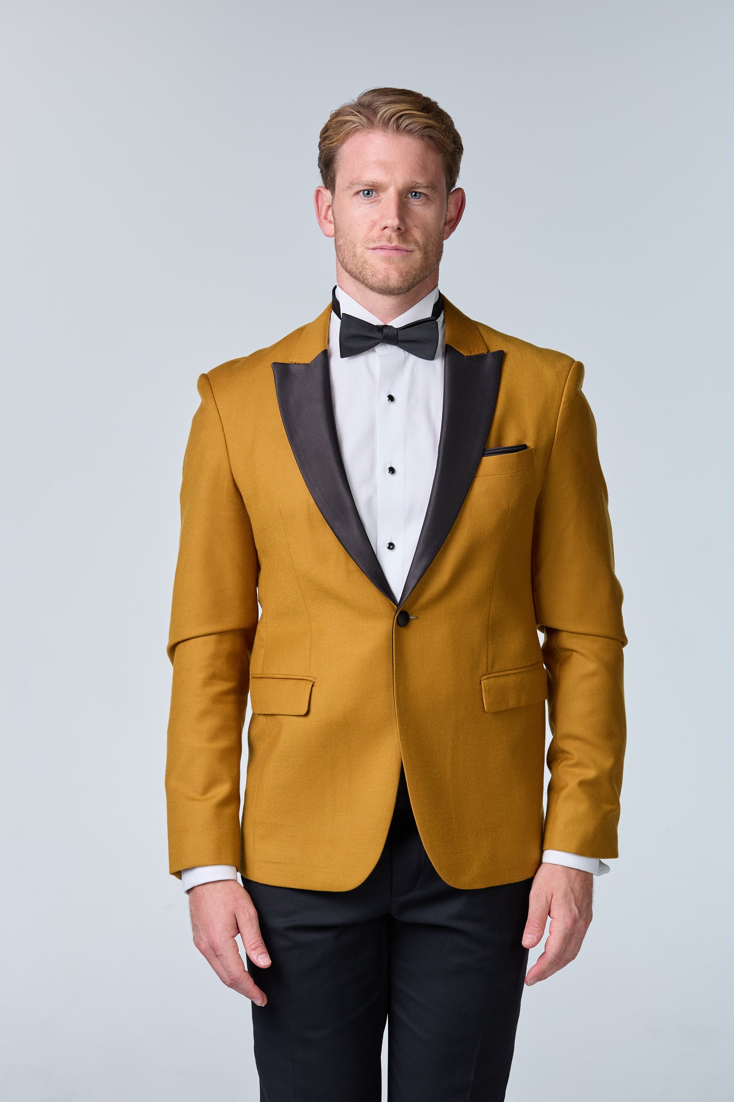 Senffarbener Tweed Smoking - premium