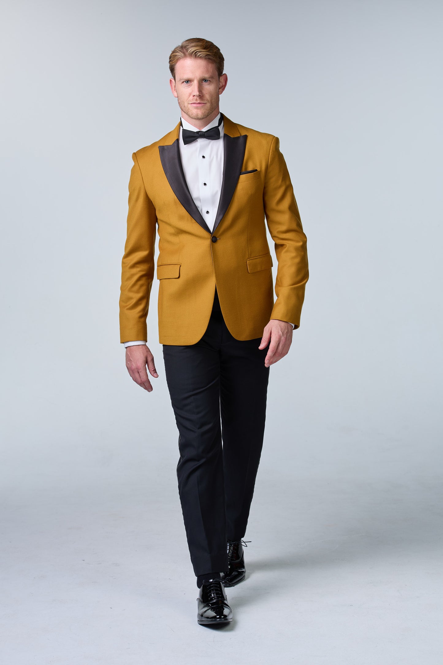 Senffarbener Tweed Smoking - premium