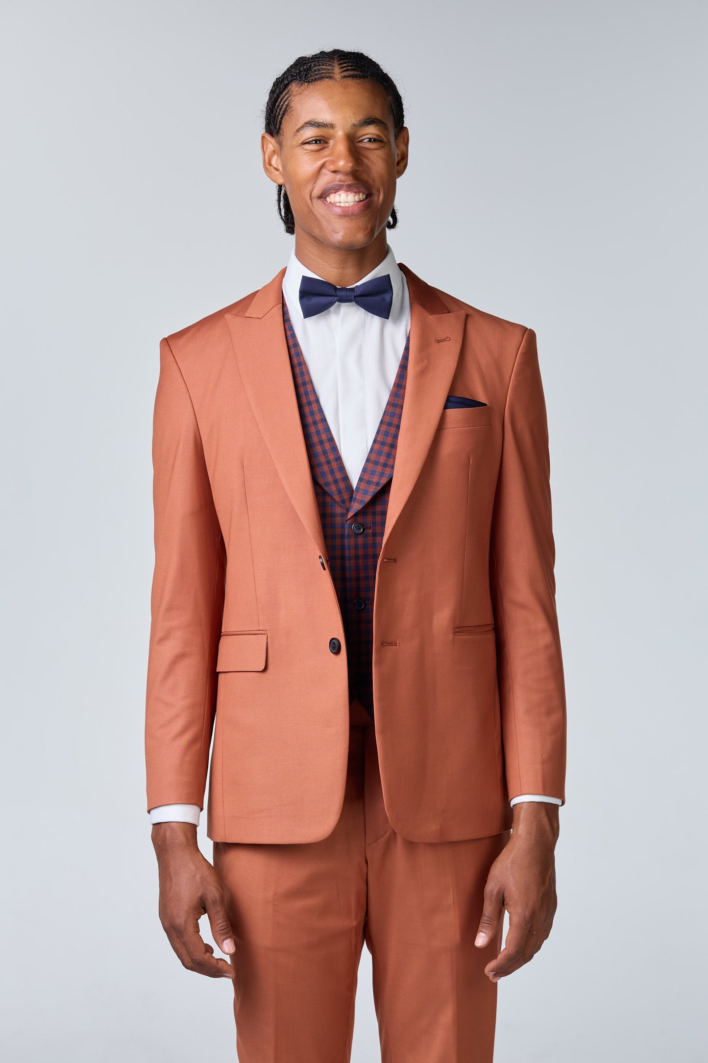 Terracotta Anzug mit Weste - premium