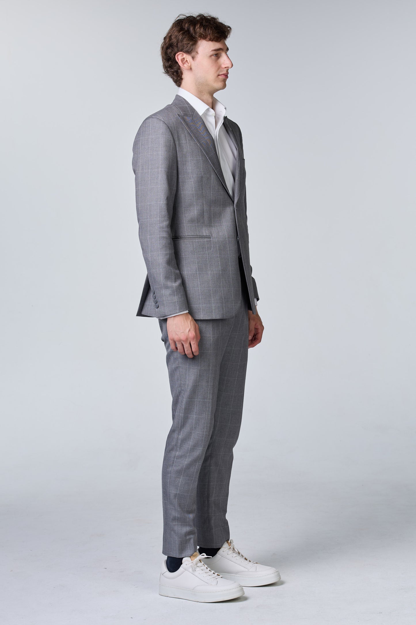 Grau karierter Anzug - budget