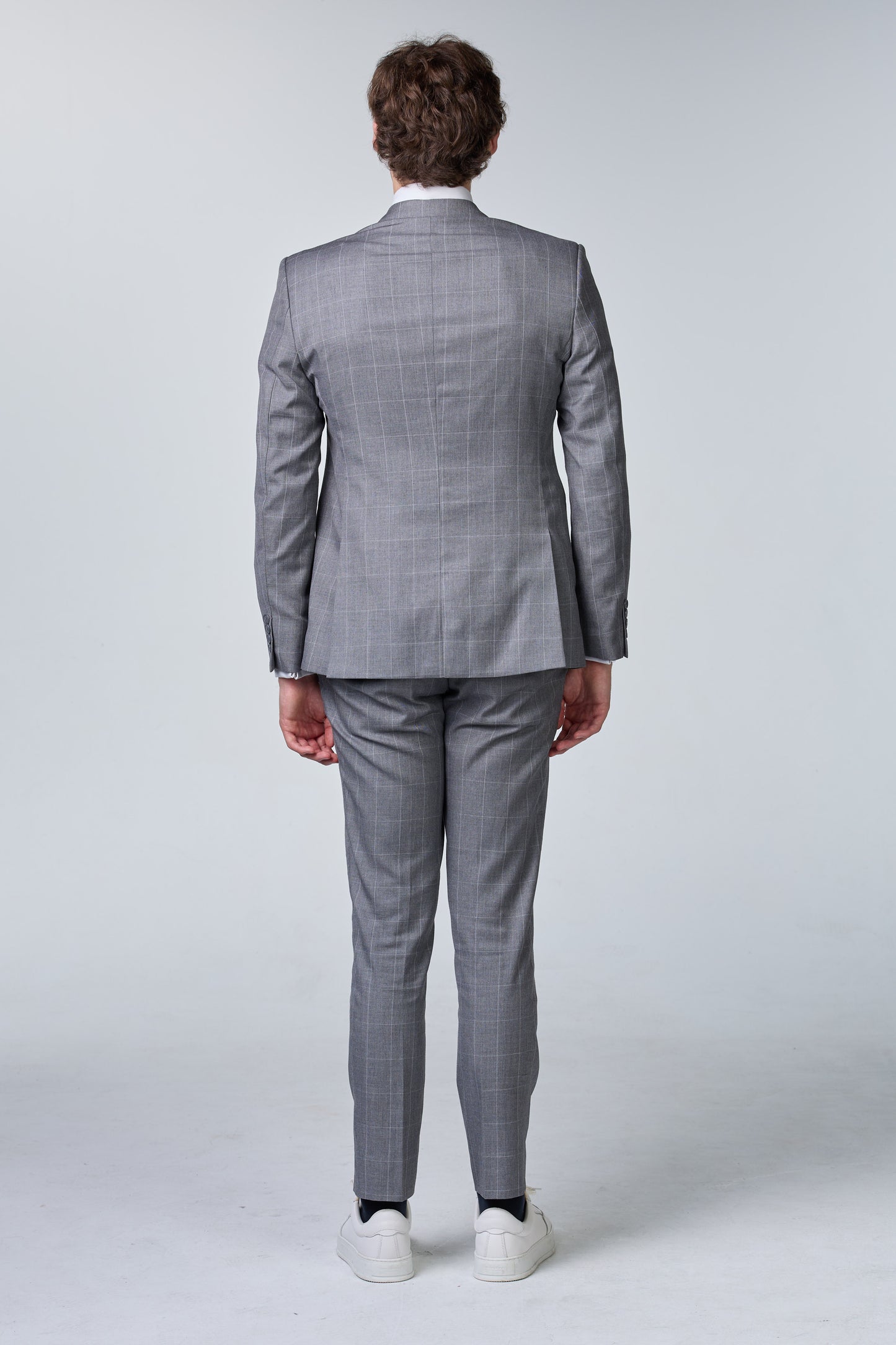 Grau karierter Anzug - premium