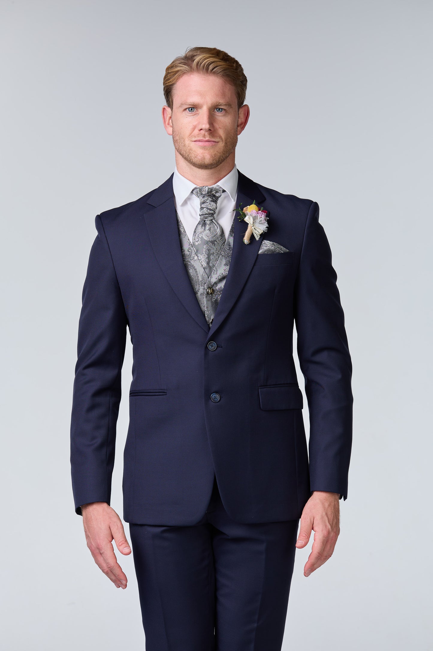 Bräutigam Outfit Blau-Silber Set - essentials