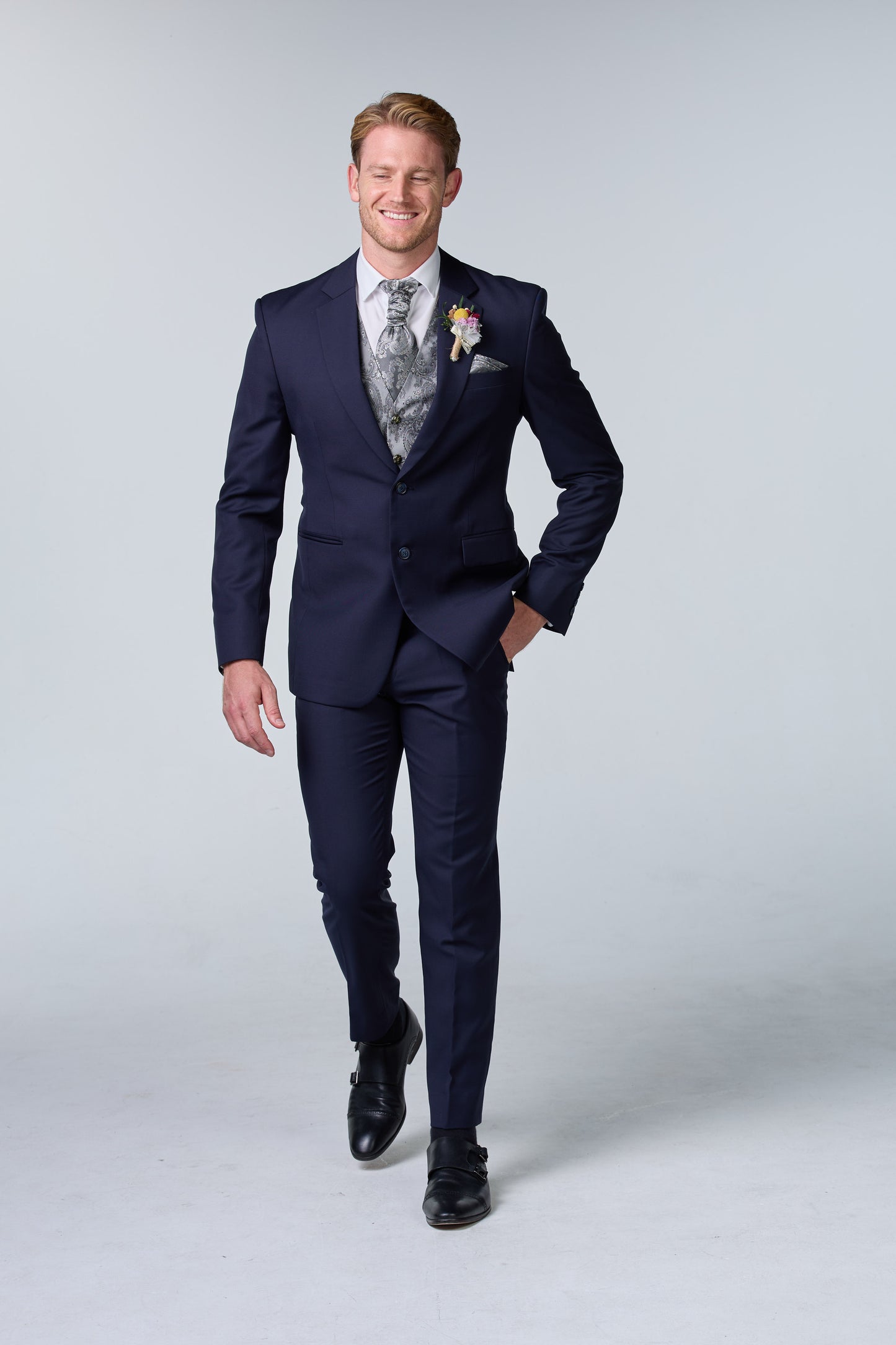 Bräutigam Outfit Blau-Silber Set - essentials