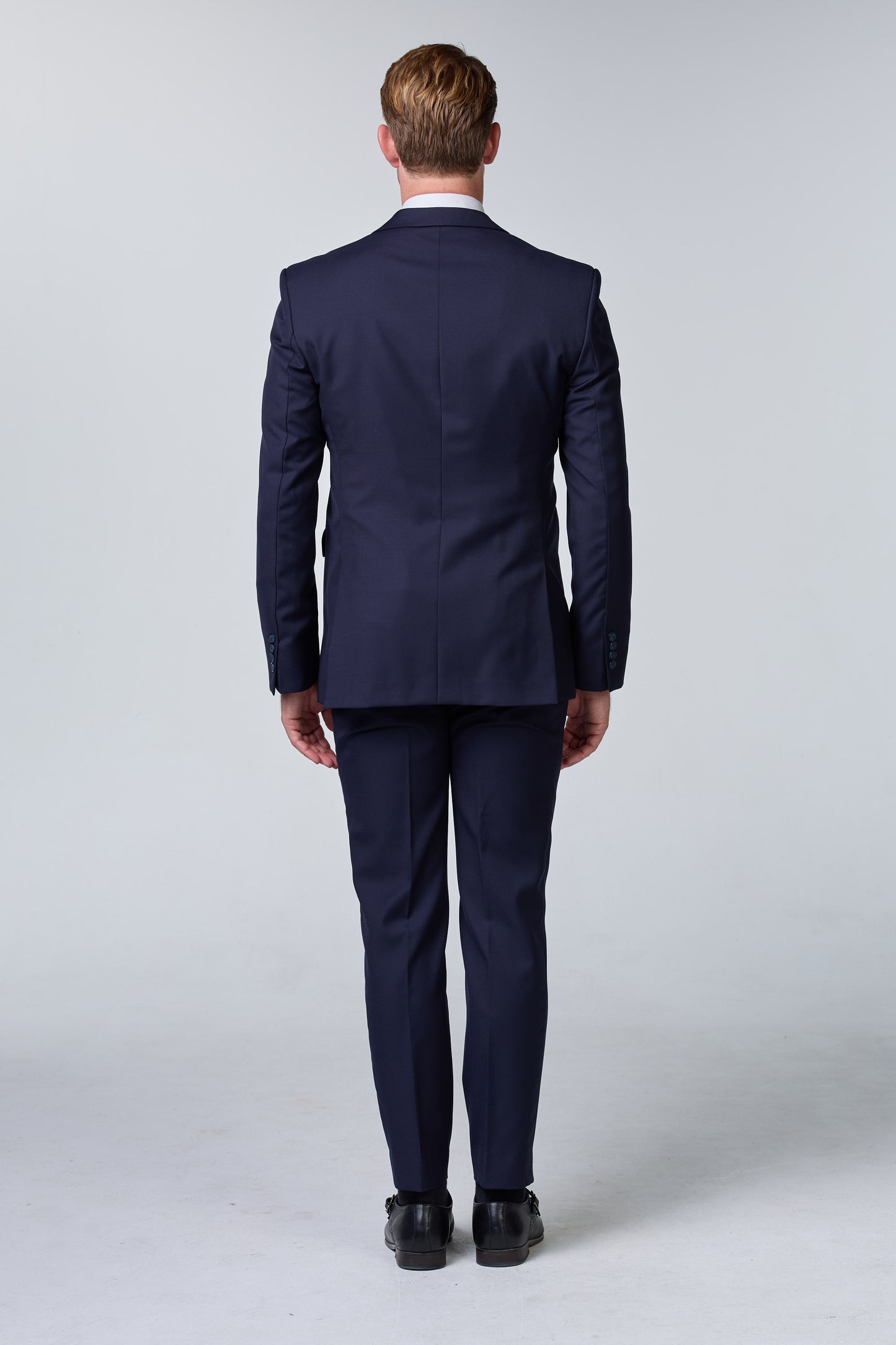 Blauer Hochzeitsanzug inkl. Weste mit Blumenmuster - essentials