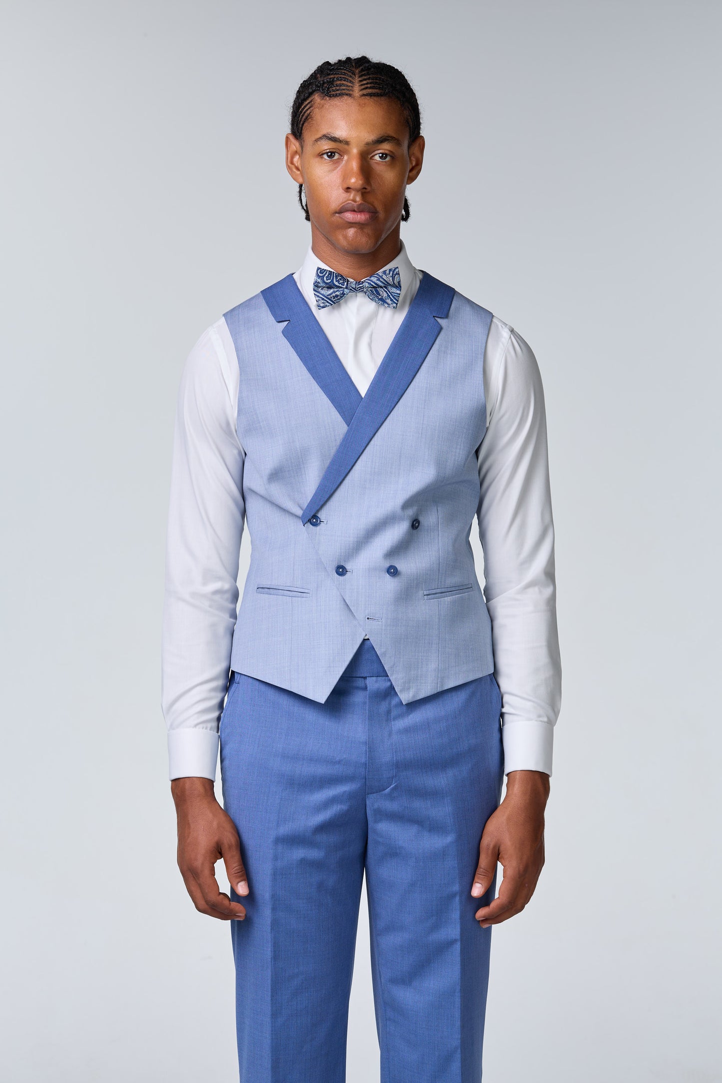 Hellblauer Hochzeitsanzug aus Merinowolle 130s - budget